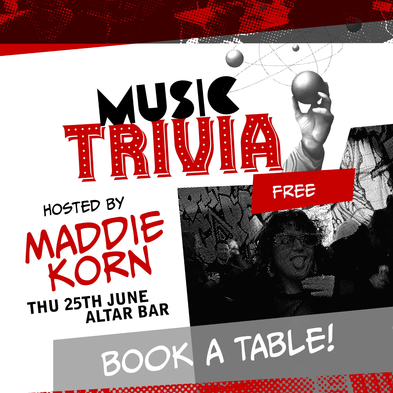 Music Trivia with Maddie Korn live at Altar Bar - Concert poster
