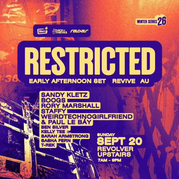 Restricted (AU) | Winter Series pres. by Thick as Thieves live at Revolver Upstairs - Concert poster
