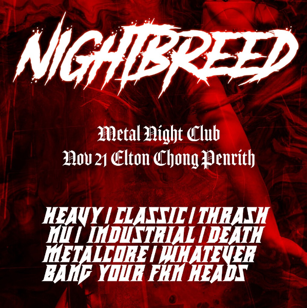 Nightbreed 11 - Metal Club Night live at Elton chong - Concert poster
