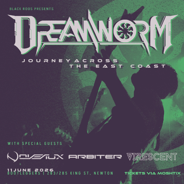 Dreamworm - Journey Across The East Cost - Sydney live at Bootleggers - Concert poster