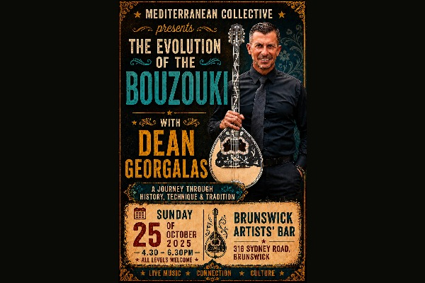 MEDITERRANEAN COLLECTIVE PRESENTS: THE EVOLUTION OF BOUZOUKI live at Brunswick Ballroom - Concert poster