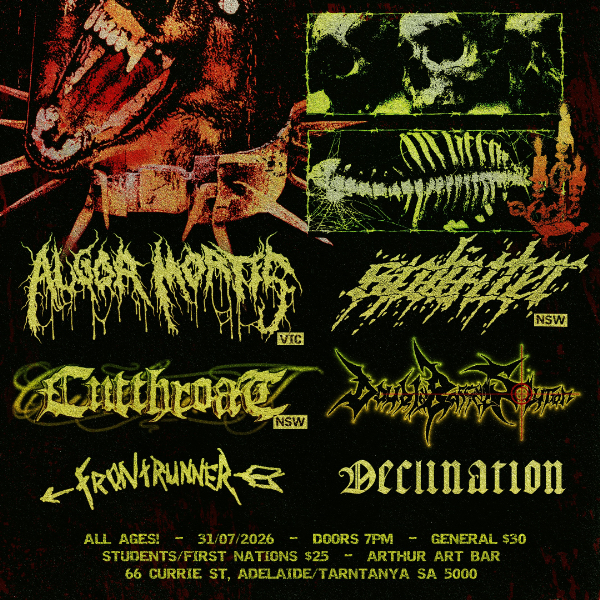 Algor Mortis and Splinter Co-Headliner live at Arthur Art Bar - Concert poster
