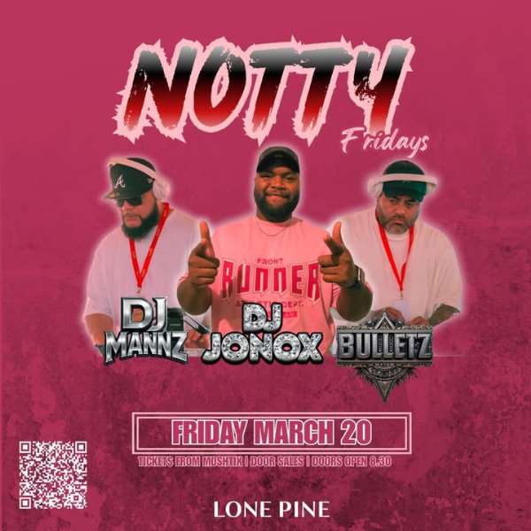 NOTTY Fridays live at Lone Pine Tavern in Rooty Hill on March 20, 2026 - Concert poster