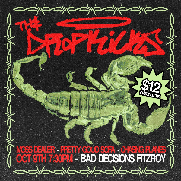 The Dropkicks live at Bad Decisions Bar - Concert poster