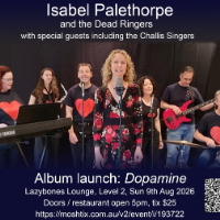 Isabel Palethorpe and 7 piece band Album launch Dopamine live at Lazybones Lounge Restaurant & Bar - Concert poster