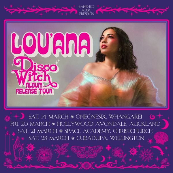 Lou'ana - Disco Witch Album Release - Auckland live at The Hollywood Avondale in Avondale on March 20, 2026 - Concert poster