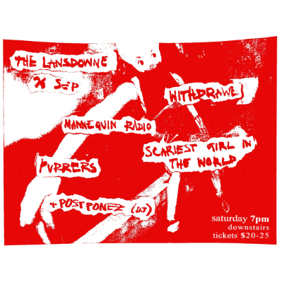 PURRERS EORA 2026 w/ Withdrawe, Mannequin Radio, Scariest Girl in the World, DJPostponez live at Lansdowne Hotel - Concert poster
