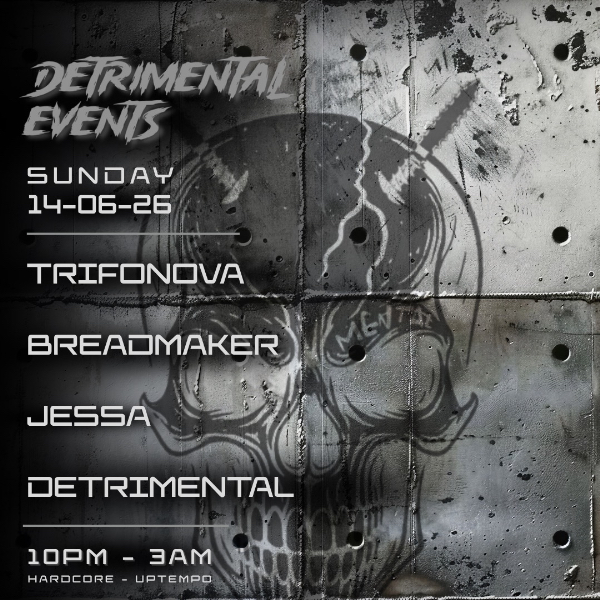 Detrimental - Hardcore event live at Tempo Nightclub - Concert poster