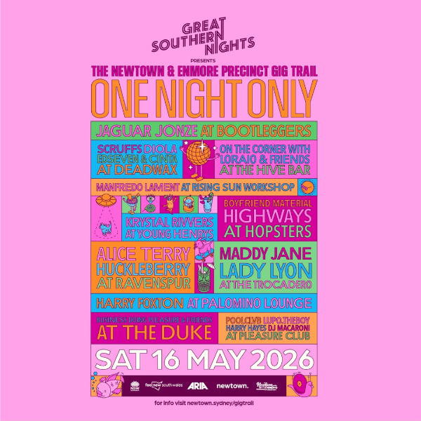 Great Southern Nights: Maddy Jane and Lady Lyon live at The Trocadero Room in Enmore on May 16, 2026 - Concert poster