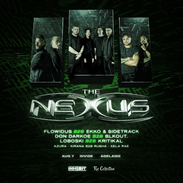 THE NEXUS ADELAIDE ft. Flowidus, Ekko & Sidetrack, Don Darkoe, Blkout. Loboski & Kritikal live at DIV-DE - Concert poster