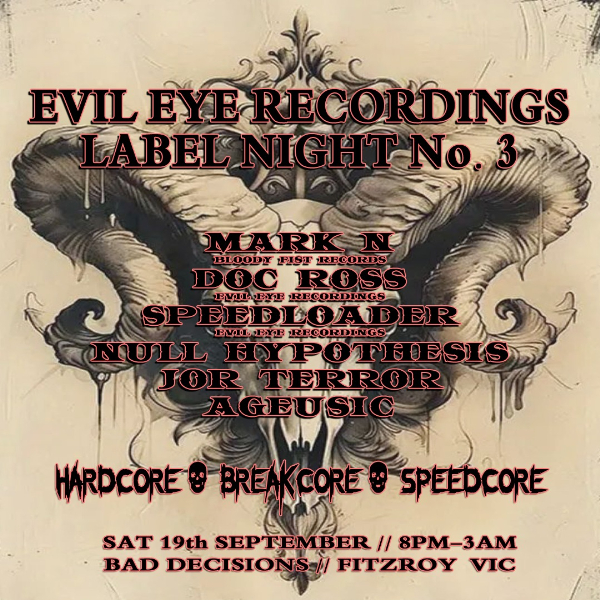 EVIL EYE RECORDINGS LABEL NIGHT NO. 3    . live at Bad Decisions Bar - Concert poster