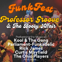 FunkFest - The Booty Affair ft. Professor Groove live at Lazybones Lounge Restaurant & Bar in Marrickville on May 23, 2026 - Concert poster