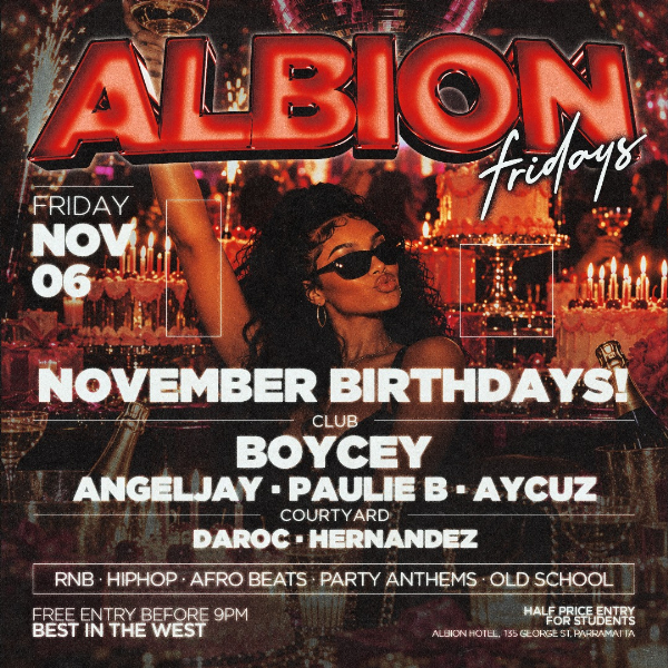 Albion Fridays presents November Birthdays live at The Albion Hotel - Concert poster