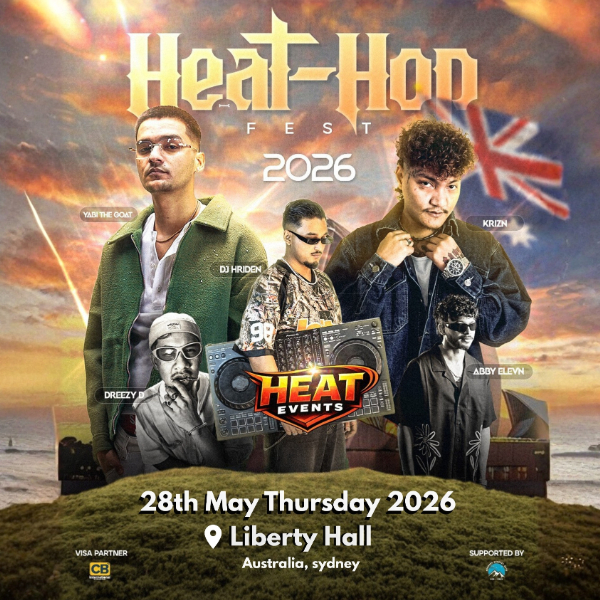 Heat-Hop Fest live at Liberty Hall in Sydney on May 28, 2026 - Concert poster