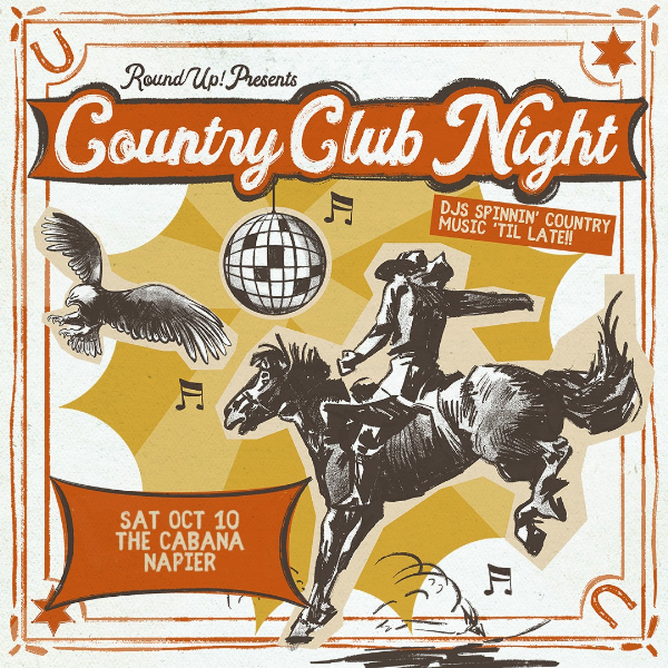 Country Club Night - Napier live at The Cabana - Concert poster