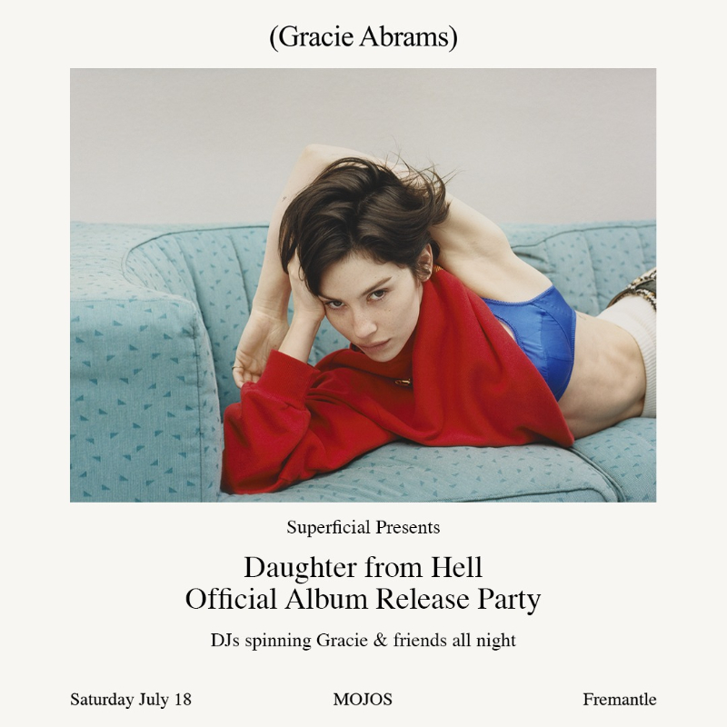 Gracie Abrams Official Album Release Party - Fremantle live at MOJO'S BAR - Concert poster