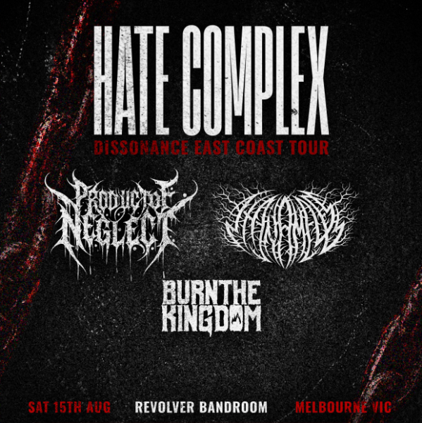 HATE COMPLEX Dissonance East Coast Tour live at Revolver Nightclub - Concert poster
