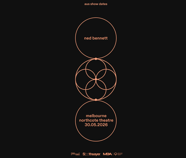NED BENNETT live at Northcote Theatre in Melbourne on May 30, 2026 - Concert poster
