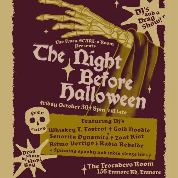 The Night Before Halloween Party - FREE live at The Trocadero Room - Concert poster
