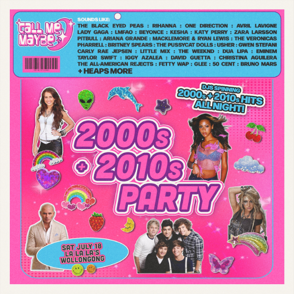 2000s + 2010s Party – Wollongong live at La La La's - Concert poster