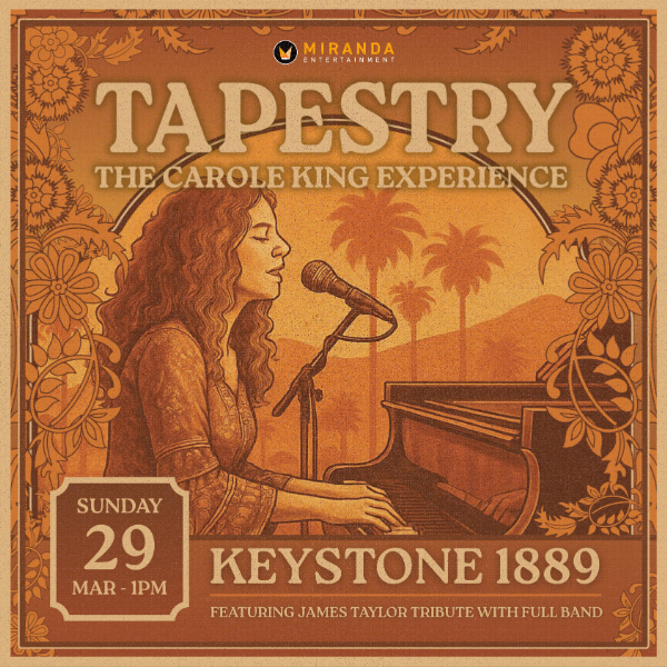Tapestry - The Carole King Experience live at Keystone 1889 in Bathurst on March 29, 2026 - Concert poster