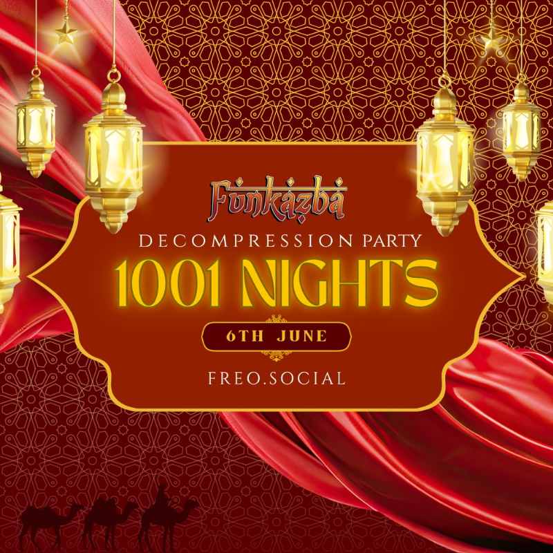 1001 Nights – Funkazba Decompression Party live at Freo.Social in Perth on June 06, 2026 - Concert poster