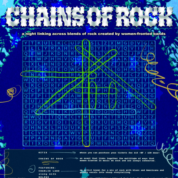 Chains of Rock: a night linking across blends of rock created by women-fronted live at A Smith St Basement - Concert poster