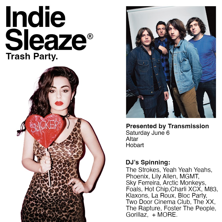 Indie Sleaze - Hobart live at Altar Bar in Hobart on June 06, 2026 - Concert poster