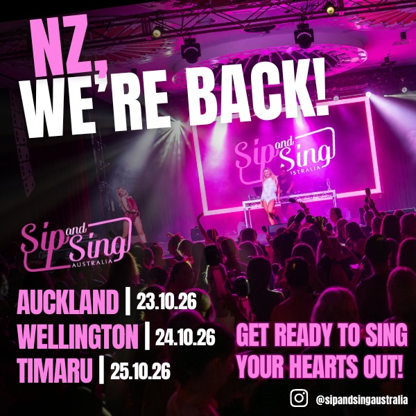 SIP AND SING NEW ZEALAND live at Various, NZ - Concert poster