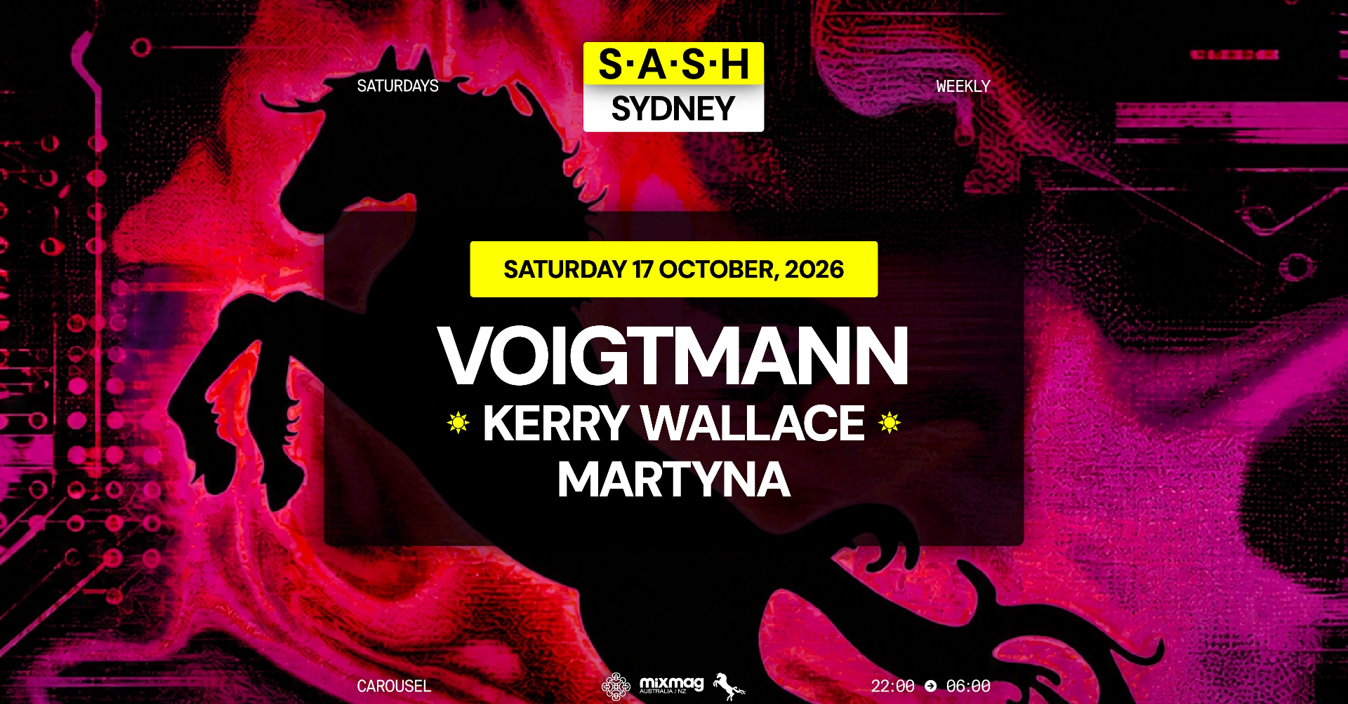 ★ S.A.S.H Sydney ★ Voigtmann ★ Saturday 17th  October ★ live at Waywards Ballroom - Concert poster