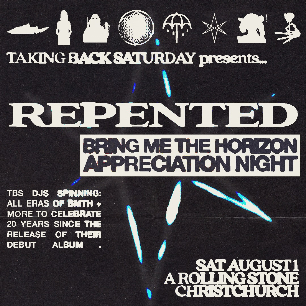 Repented: Bring Me The Horizon Appreciation Night - Christchurch live at A Rolling Stone - Concert poster