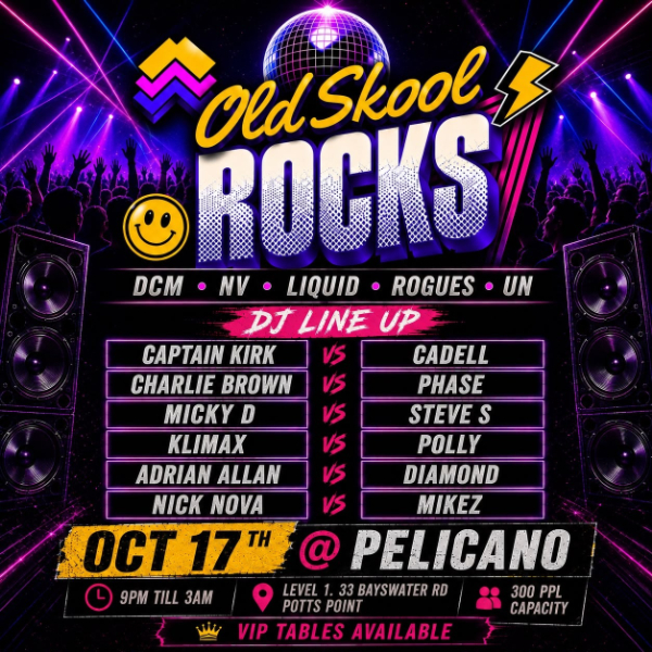 OLD SKOOL ROCKS – THE ULTIMATE REUNION live at Pelicano Discotek - Concert poster