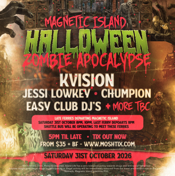 Islandlife Halloween - Zombie Apocalypse live at Nomads Magnetic Island - Concert poster