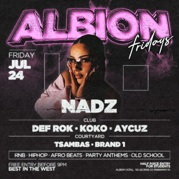 Albion Fridays ft. Nadz live at The Albion Hotel - Concert poster