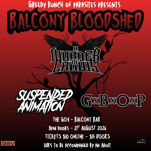 BALCONY BLOODSHED live at The Gov - Balcony/Gallery - Concert poster
