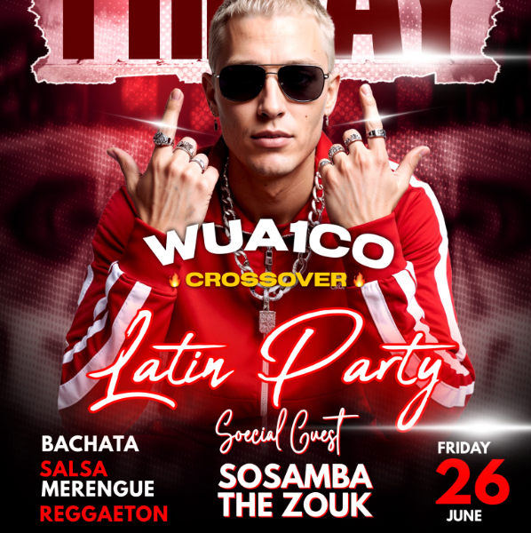 WUA1CO CROSSOVER LATIN PARTY live at Luna Bar - Concert poster