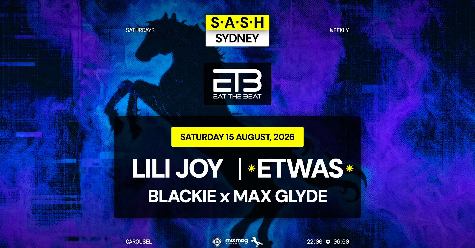 ★ S.A.S.H Sydney x Eat The Beat ★ Lili Joy ★ Saturday 15th August ★ live at Waywards Ballroom - Concert poster