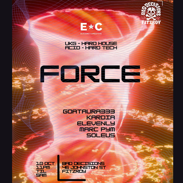 Force live at Bad Decisions Bar - Concert poster