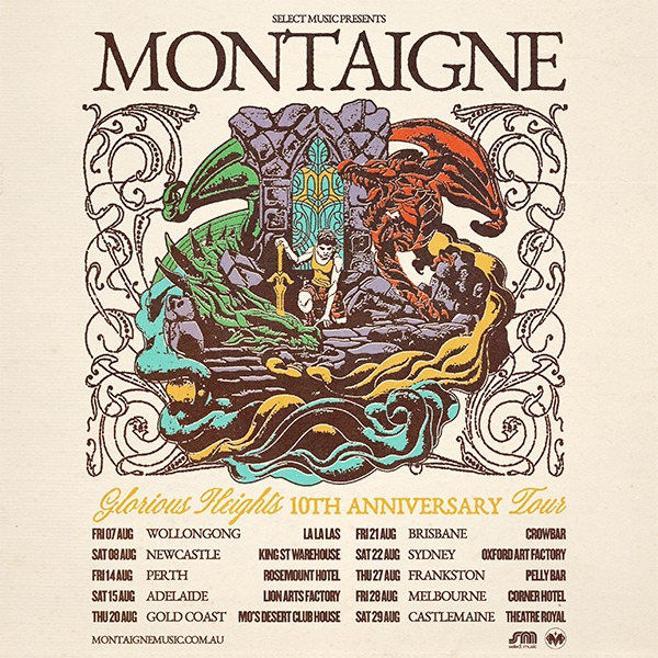 Montaigne - Glorious Heights 10th Anniversary Tour live at Oxford Art Factory - Concert poster