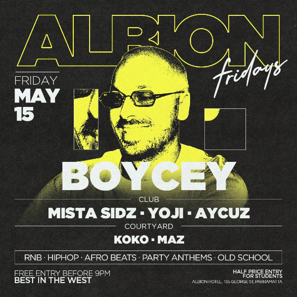Albion Fridays ft. Boycey live at The Albion Hotel - Concert poster
