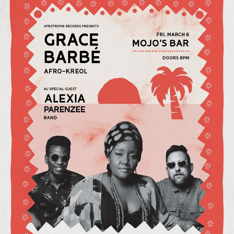 Grace Barbé Afro-Kreol Live at Mojo's! live at MOJO'S BAR in Perth on March 06, 2026 - Concert poster
