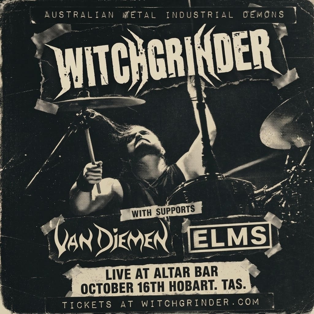 WITCHGRINDER—with Van Diemen and ELMS live at Altar Bar - Concert poster