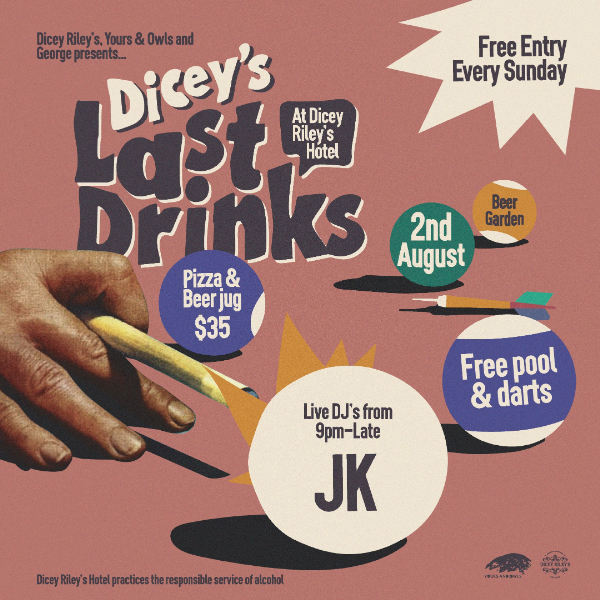 LAST DRINKS w/ JK live at Dicey Riley's - Concert poster