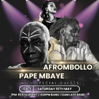AFROMBOLLO + PAPE MBAYE with SPECIAL GUESTS live at Lazybones Lounge Restaurant & Bar - Concert poster