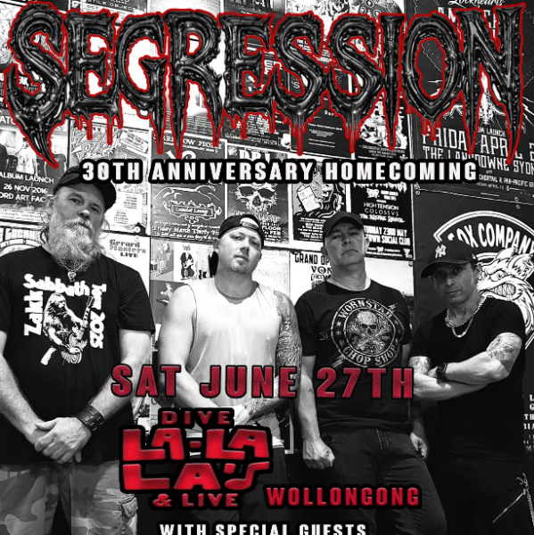 Segression 30th Anniversary Best Of Album Launch w/ The Witching Hour & Skarmekal live at La La La's - Concert poster