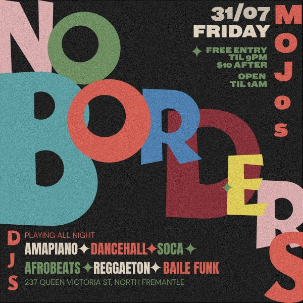 No Borders live at MOJO'S BAR - Concert poster