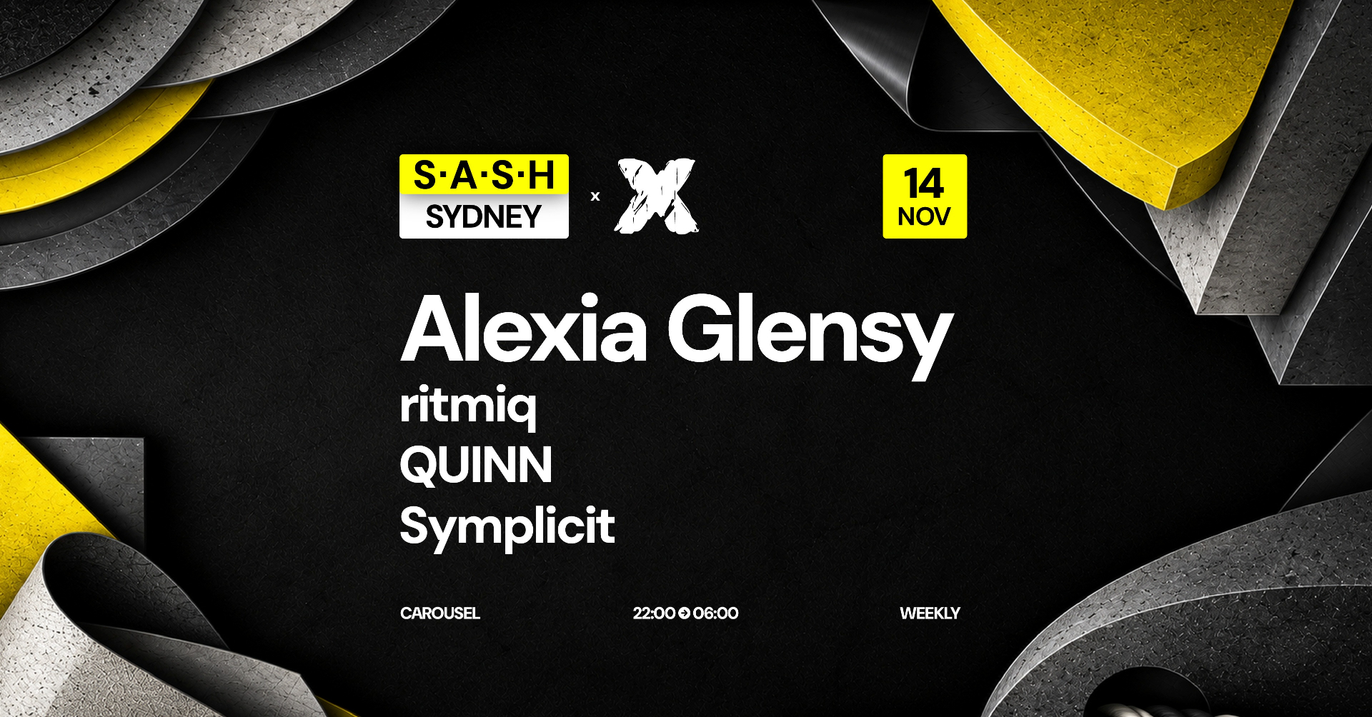 ★ S.A.S.H Sydney ★ X ★ Saturday 14th November ★ live at Waywards Ballroom - Concert poster