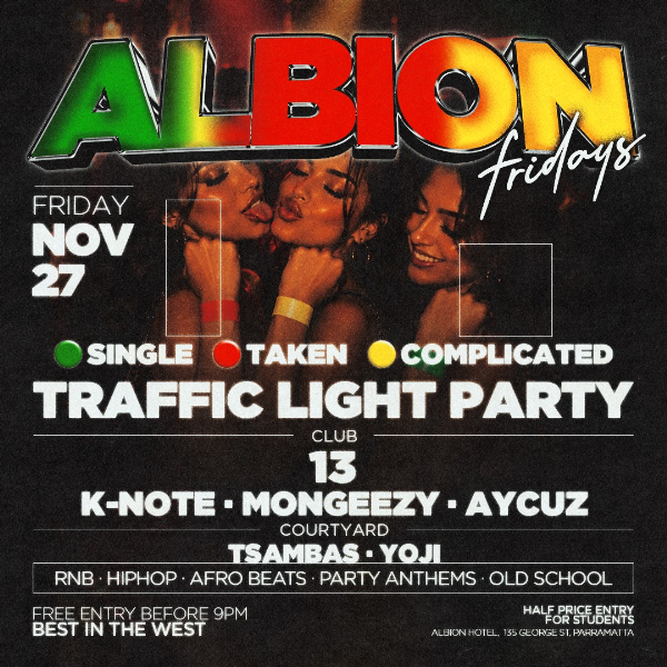 Albion Fridays presents Traffic Light Party live at The Albion Hotel - Concert poster