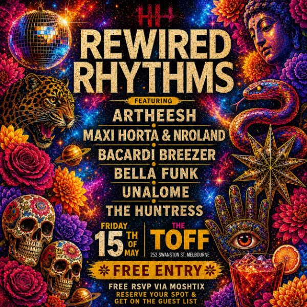 REWIRED RHYTHMS live at THE TOFF IN TOWN, MELBOURNE - Concert poster