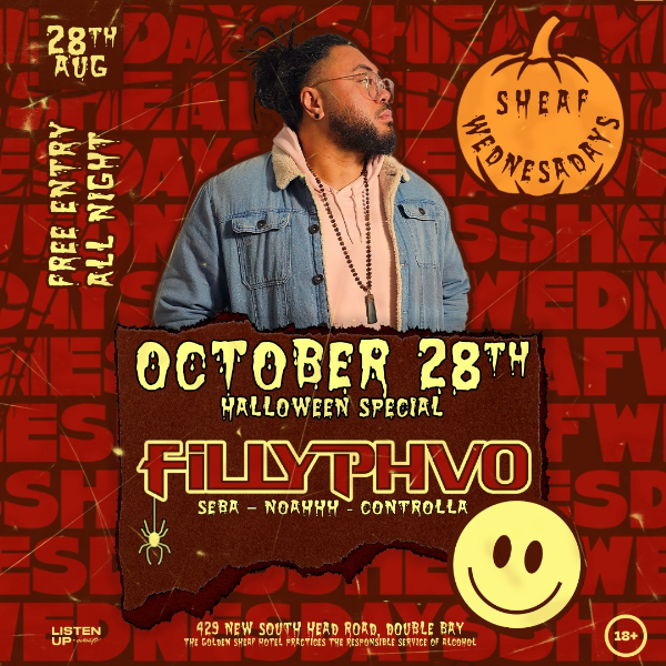 Sheaf Wednesdays Halloween | OCTOBER 28th 'w' FILLY PHVO live at The Golden Sheaf - Concert poster